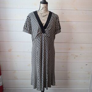 Evan-Picone Geometric Print Faux Wrap Midi Dress Size 16
